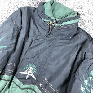 Vintage Bogner Ski Jacket Mens XL Black Green Colorblock Olympic Spirit 90s